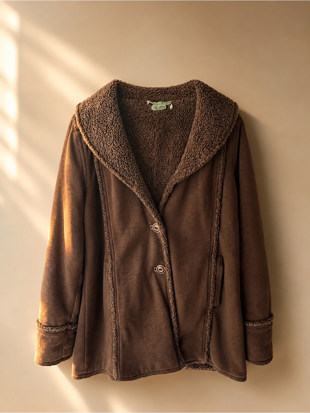 Eddie Bauer Vintage Faux Shearling Teddy Jacket